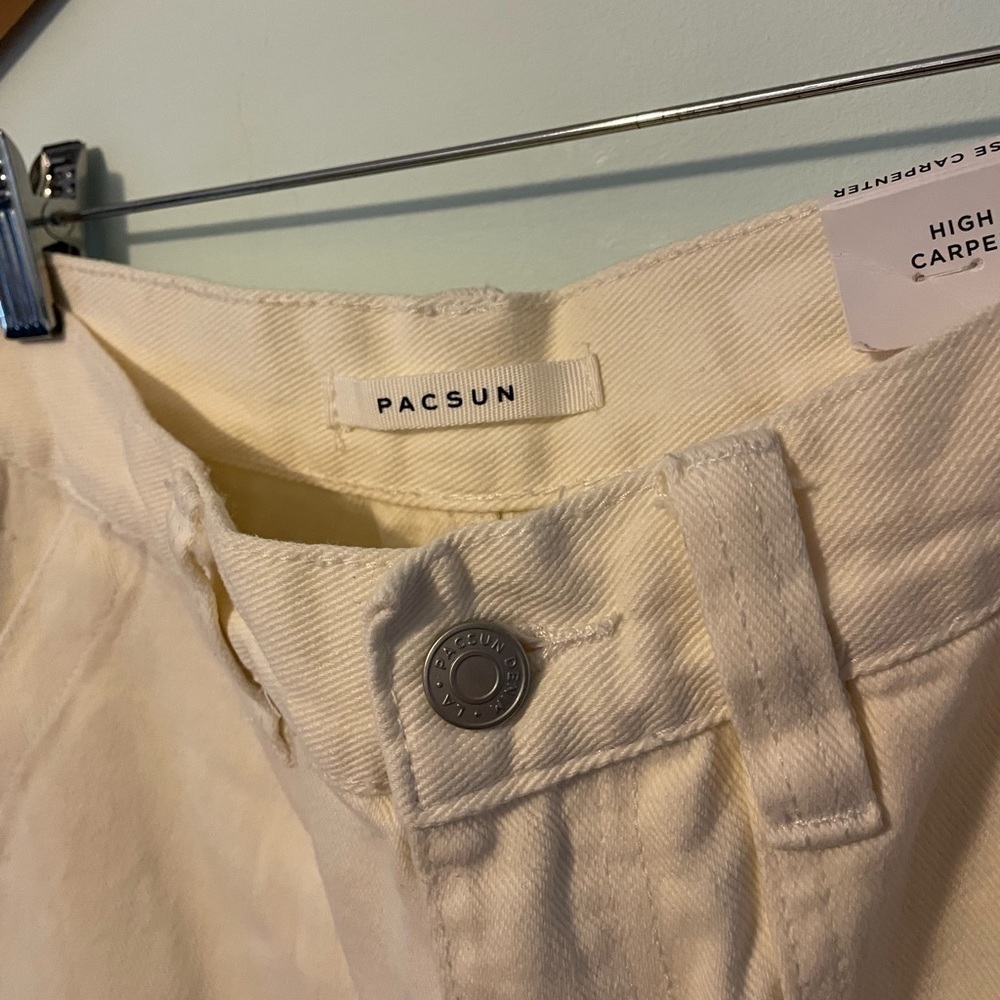 Pacsun Graphic Skate Cargo Sketchbook Trousers In Off White Size 25 - Picture 6 of 13
